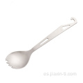 Cuchara de mango largo de titanio Health Camping Long Spork